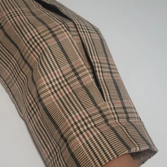 MICHAA Plaid Trench Coat NWOT